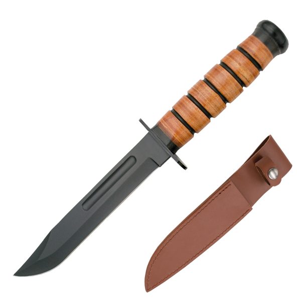 CUCHILLO HOJA 16,5 CM. MANGO CUERO PRENSADO