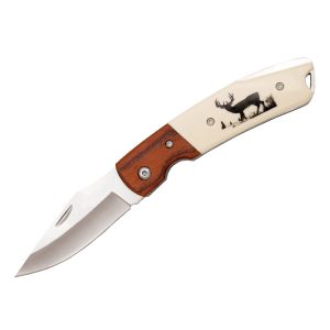 NAVAJA CAZA HOJA 7,7 CM. MANGO MADERA/ABS